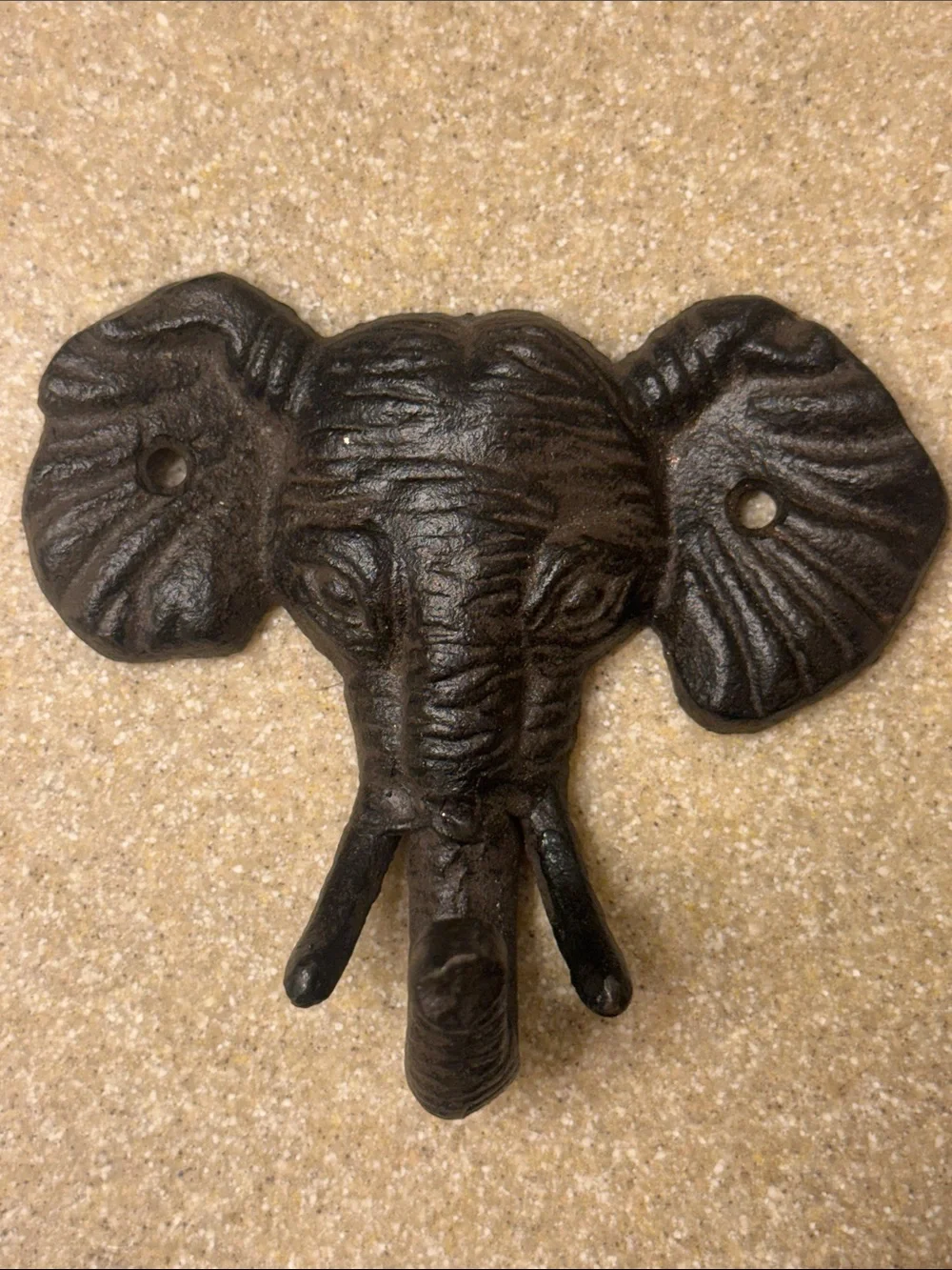 Antiqued Cast Iron Elephant Hanger